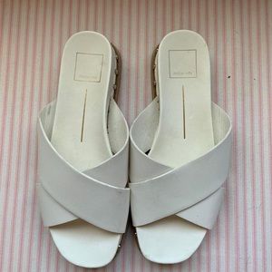 Dolce Vita white slippers with studs